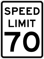 Speed limit: 70 MPH