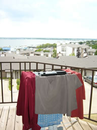 Drying the clothes with a view